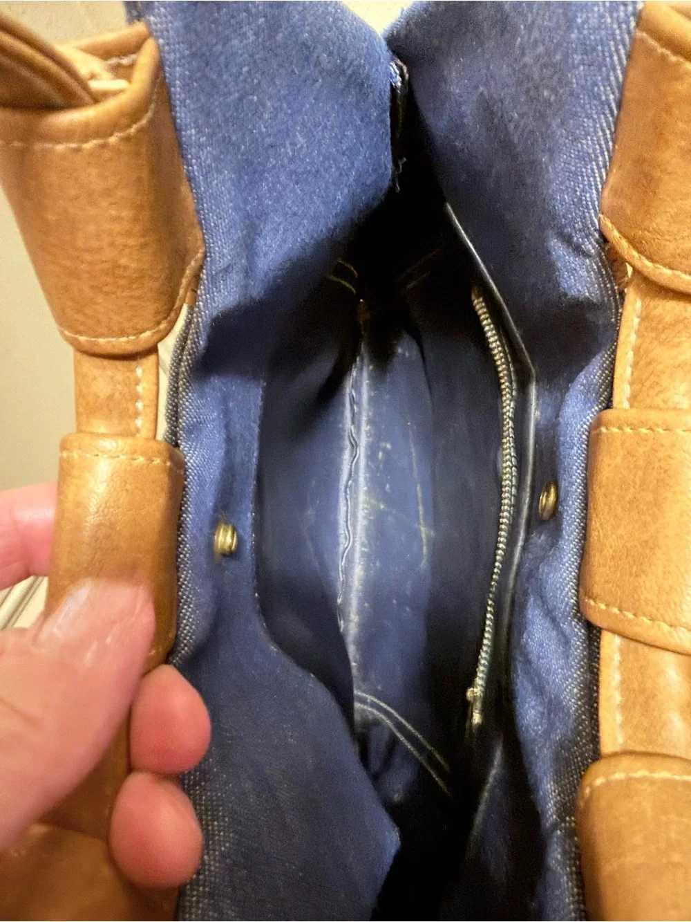 Vintage Levis Denim Hobo Bag with Vegan Leather